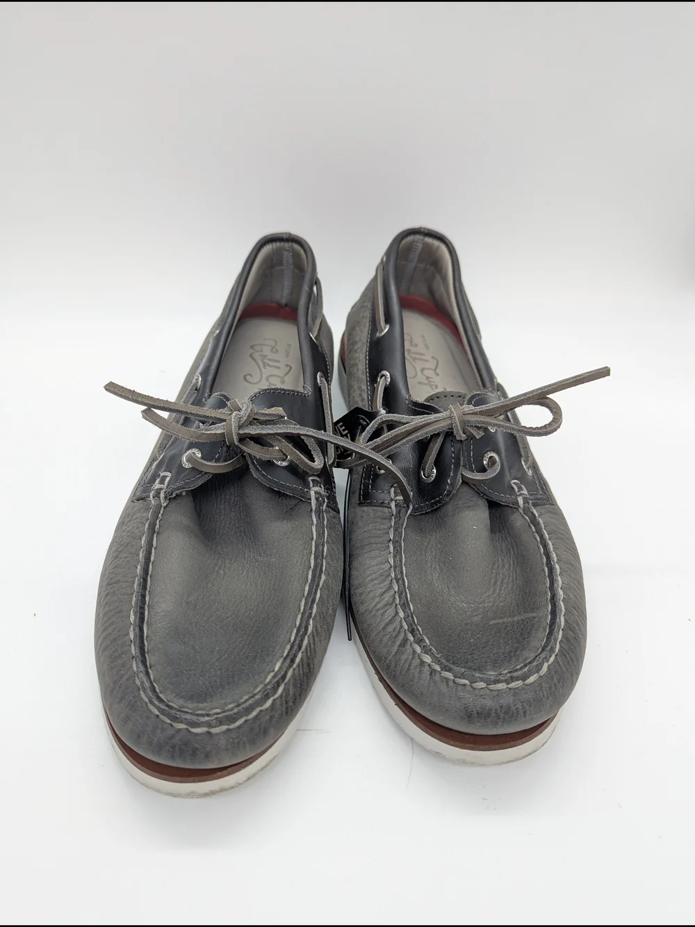 Sperry Gold Cup Boat Shoes Gray Soft Leather Mens Size 12 Preppy Vacation Resort
